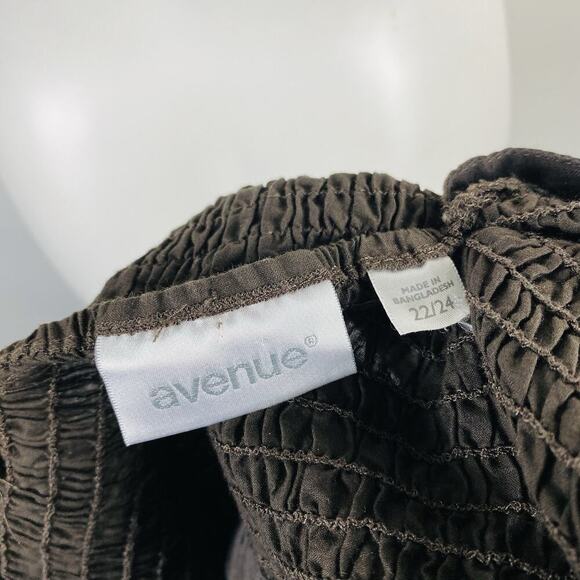 Avenue Plus Size 22 24 Sleeveless Cotton Dress Brown - Picture 3 of 3